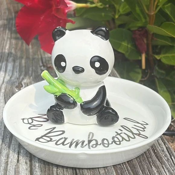 Panda Trinket Dish with Bamboo Design Be Bambootiful - Picture 2 of 8
